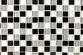 White, Grey and black ceramic mosaic wall tiles texture for bathroom, abstract background for copy space, top view Royalty Free Stock Photo