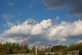 Billowing Clouds in a Medium blue sky