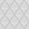 White And Grey Floral Wallpaper