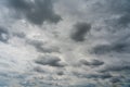 White and grey fluffy clouds in the sky. Lamdscape in Ukraine Royalty Free Stock Photo