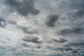 White and grey fluffy clouds in the sky. Lamdscape in Ukraine