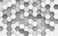 White And Grey Hexagon Background Texture. 3d render Royalty Free Stock Photo