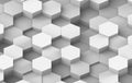 White And Grey Hexagon Background Texture. 3d render Royalty Free Stock Photo