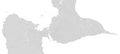 White and grey horizontal map of Guadeloupe, Caribbean islands. Archipelago and overseas department and region of France. Urban Royalty Free Stock Photo