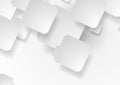 White and grey tech paper squares background Royalty Free Stock Photo
