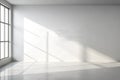 White and Grey Wall Interior Background with Window Shadow Royalty Free Stock Photo