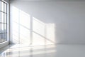 White and Grey Wall Interior Background with Window Shadow Royalty Free Stock Photo