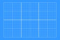White grid on blue background. Blueprint design. Checkered blank template for cutting mat, mechanics scheme, drawing Royalty Free Stock Photo