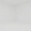 White Grid Patterned Corner of an Empty Room or Studio Space background texture Royalty Free Stock Photo