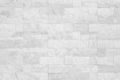 White grunge brick wall texture background for stone tile block painted in grey light color wallpaper modern interior and exterior Royalty Free Stock Photo