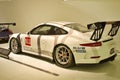 White 911 GT3 racecar at the Porsche museum Royalty Free Stock Photo