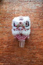 White Guangdong traditional lion dance lion head Royalty Free Stock Photo