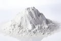 White Gypsum Powder, Clay or Diatomite Isolated, Powdered Chemicals as Calcium, Gypsum or Plaster