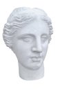 White gypsum statue Venus head. Plaster head bust