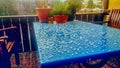 White hail on table in the hague netherlands