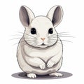 Adorable Chinchilla Illustration With Big Black Eyes And Chinchin