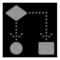 White Halftone Algorithm Flowchart Icon Royalty Free Stock Photo