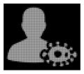 White Halftone Bacteriologist Icon