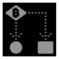 White Halftone Bitcoin Algorithm Scheme Icon Royalty Free Stock Photo