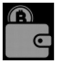White Halftone Bitcoin Billfold Icon