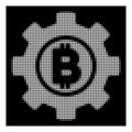 White Halftone Bitcoin Development Gear Icon