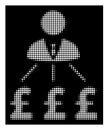 White Halftone Businessman Pound Expenses Icon