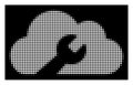 White Halftone Cloud Wrench Tools Icon