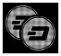 White Halftone Dash Coins Icon