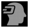 White Halftone Dash Imagination Icon