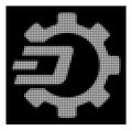 White Halftone Dash Process Gear Icon
