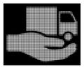 White Halftone Delivery Service Hand Icon