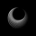 White halftone dots in circle form. Geometric art Royalty Free Stock Photo