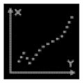 White Halftone Dotted Function Plot Icon Royalty Free Stock Photo