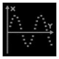 White Halftone Dotted Sine Plot Icon