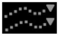 White Halftone Dotted Trend Lines Icon