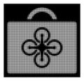 White Halftone Drone Toolcase Icon