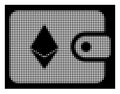 White Halftone Ethereum Billfold Icon