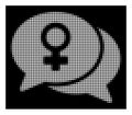 White Halftone Female Chat Icon