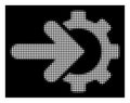White Halftone Gear Integration Icon Royalty Free Stock Photo