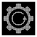 White Halftone Gear Rotation Direction Icon