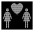 White Halftone Lesbi Love Pair Icon