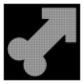 White Halftone Male Sexual Symbol Icon