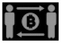 White Halftone People Exchange Bitcoin Coin Icon
