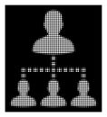 White Halftone People Hierarchy Icon