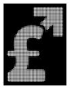 White Halftone Pound Growth Icon