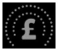 White Halftone Pound Sphere Shield Icon Royalty Free Stock Photo