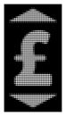 White Halftone Pound Up Down Icon