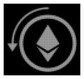 White Halftone Refund Ethereum Crystall Icon