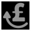 White Halftone Repay Pound Icon