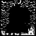 White halloween border on black background Royalty Free Stock Photo